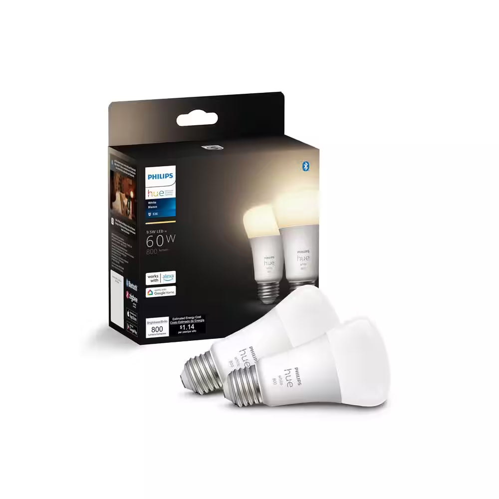 60-Watt Equivalent A19 LED Smart Soft White Dimmable 2700 (K) Light Bulb (2 Pack)