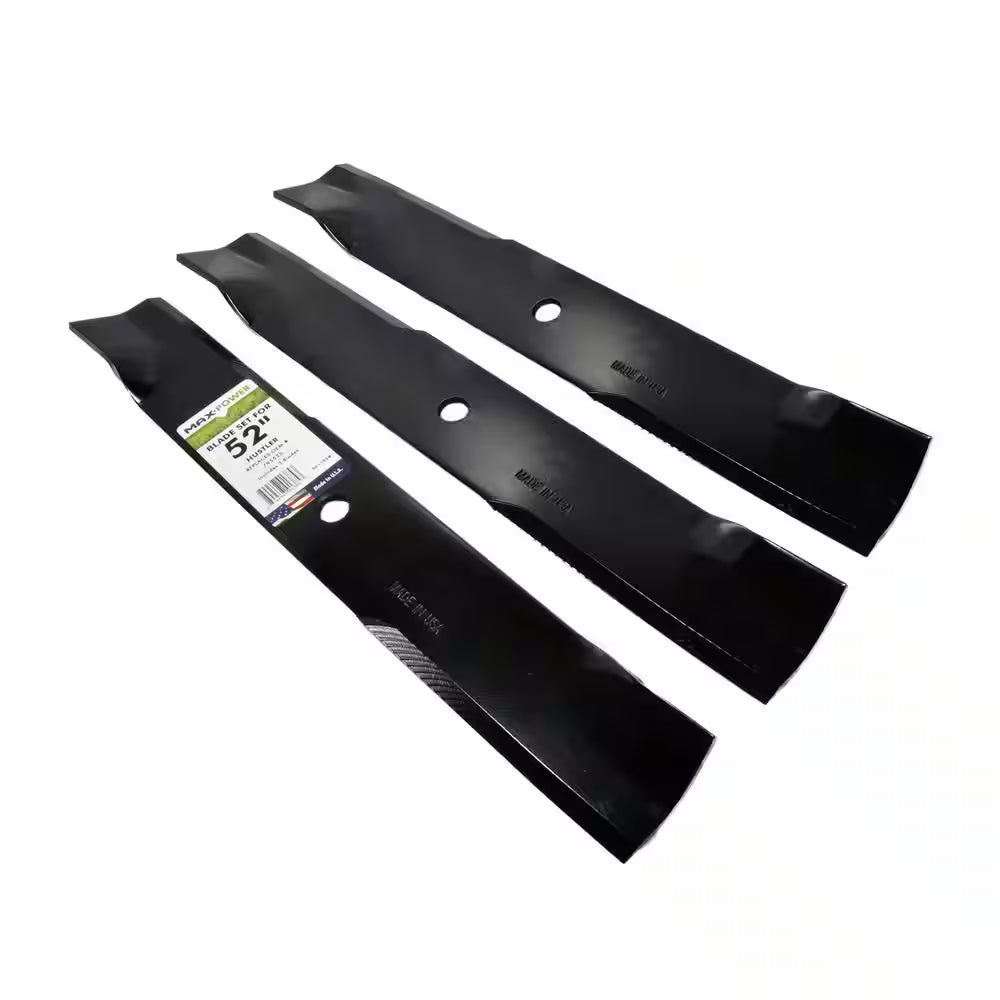 3 Blade Set for Many 52 In. Cut Hustler Mowers Replaces OEM #'S 795526, 603995, 783753 and Dixie Chopper 30227-52X