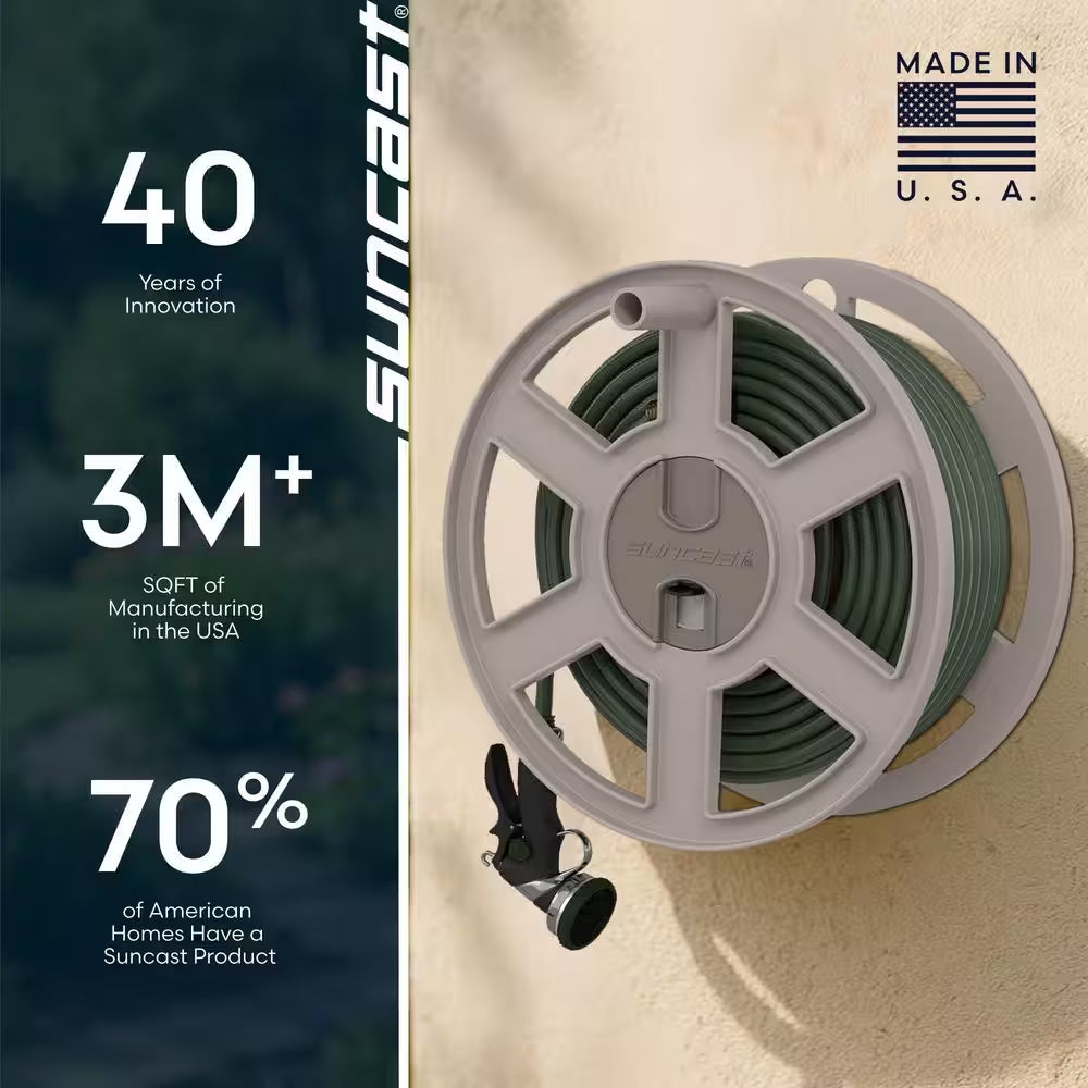 100 Ft. Sidewinder Wall Mount Hose Reel, Light Taupe