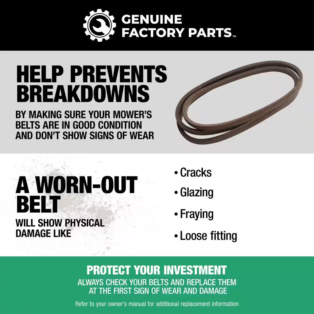 Original Equipment Deck Drive Belt for Select 42 In. Front Engine Riding Lawn Mowers OE# 954-05021 / 754-05021