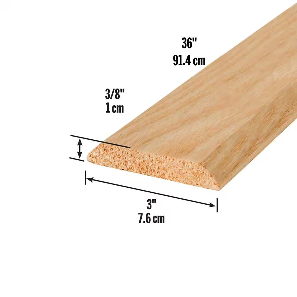 3 In. X 36 In. Natural Hardwood Flat-Profile Door Weatherstripping Threshold
