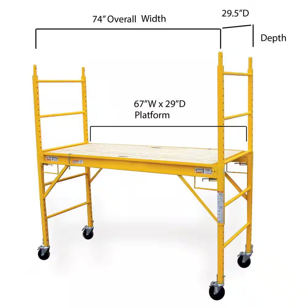 6 Ft. X 6 Ft. X 2.4 Ft. Multi-Use Drywall Baker Scaffolding with 1000 Lb. Capacity
