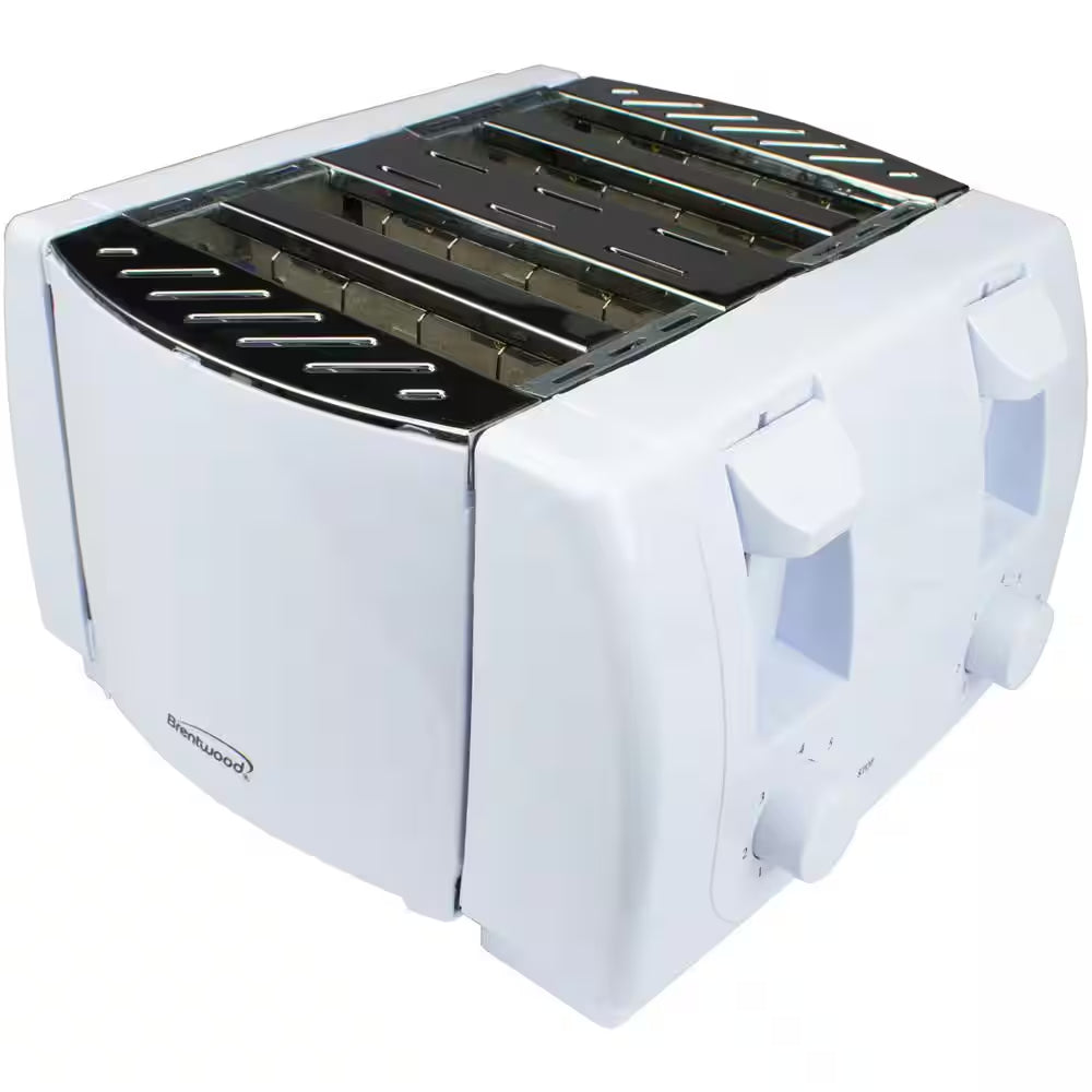 4-Slice White Toaster with Cool-Touch Exterior