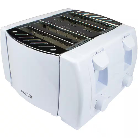 4-Slice White Toaster with Cool-Touch Exterior