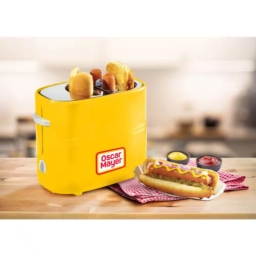 Double Slot Hotdog Toaster in Yellow
