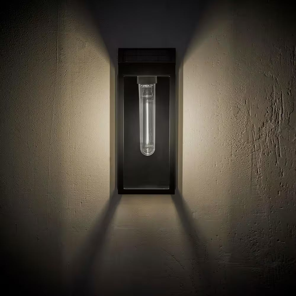 10 Lumen Black LED Weather Resistant Outdoor Solar Wall Light