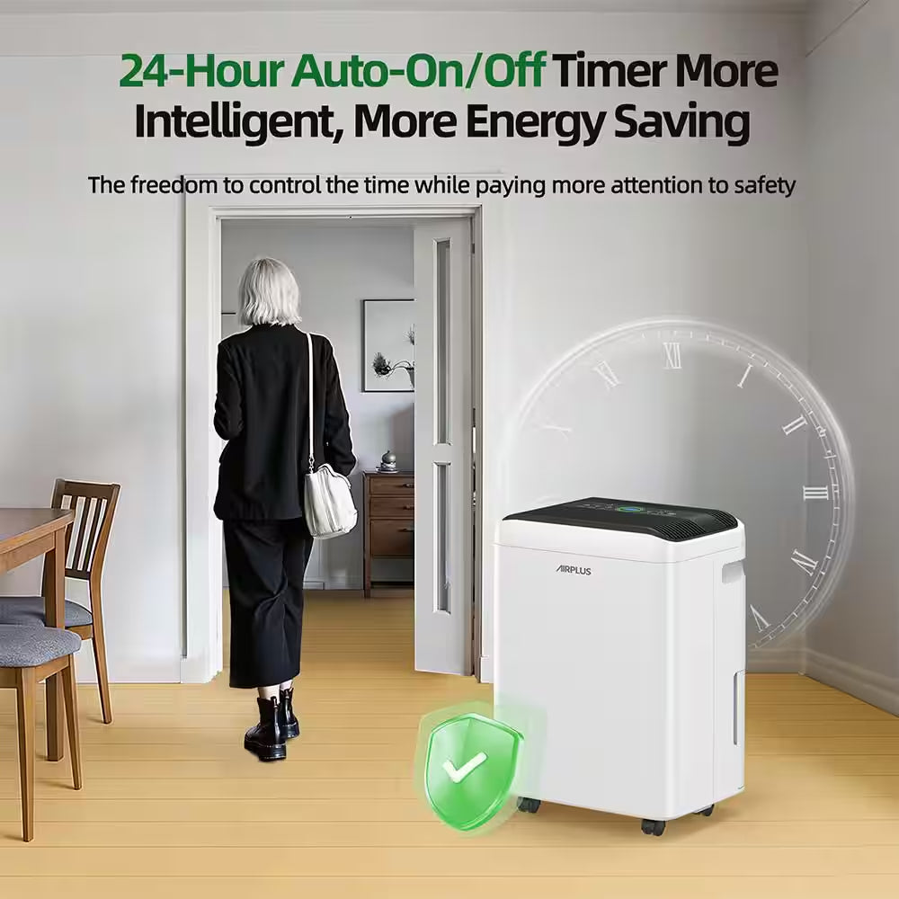 50 Pt. 4,500 Sq. Ft. Dehumidifier in White with Drain Hose and Bucket, Auto Defrost, Low Noise, Dehumidify Efficiently