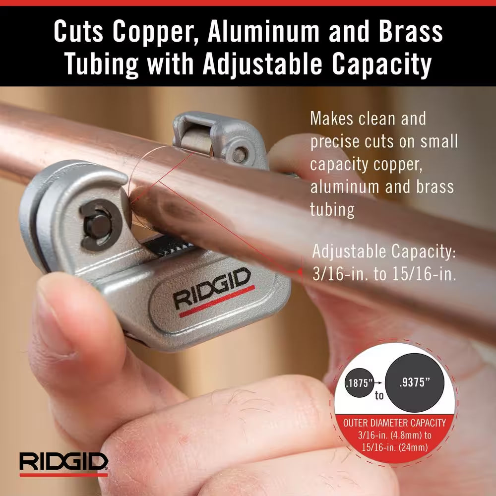 3/16 In. to 15/16 In. 104 Close Quarters Copper, Aluminum, Brass, and Plastic Tubing Cutter, Multi-Use Tubing Tool