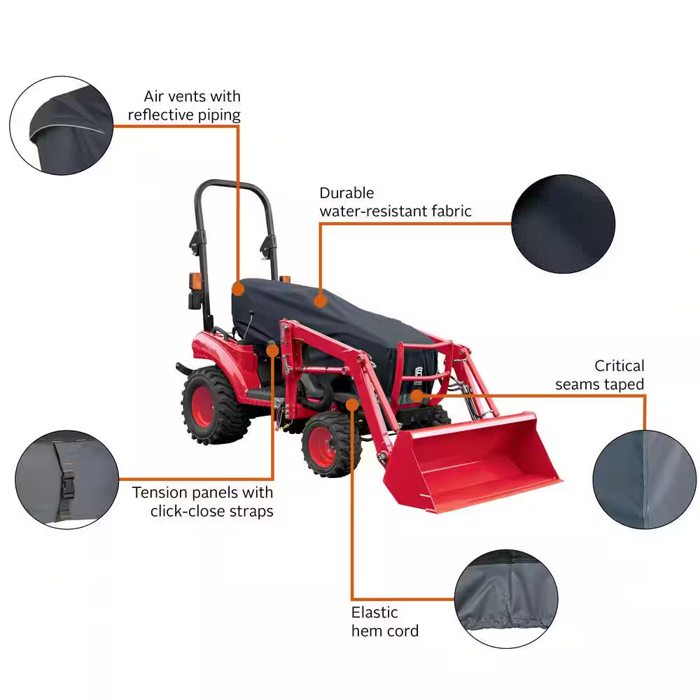 Stormpro 76.3 In. L X 23.8 In. W X 21.8 In. H Heavy-Duty Rainproof Compact Utility Tractor Cover