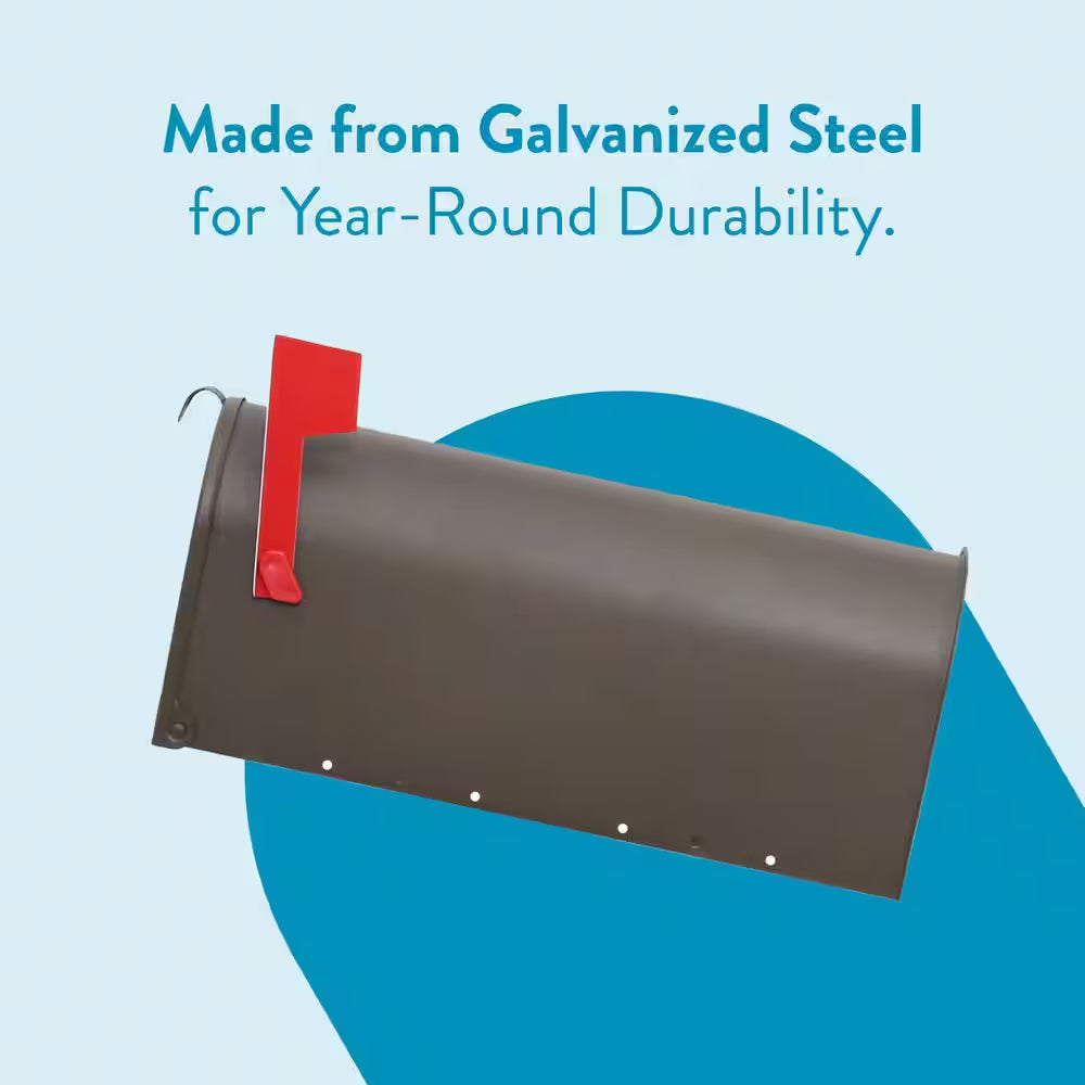 Elite Bronze, Medium, Steel, Post Mount Mailbox