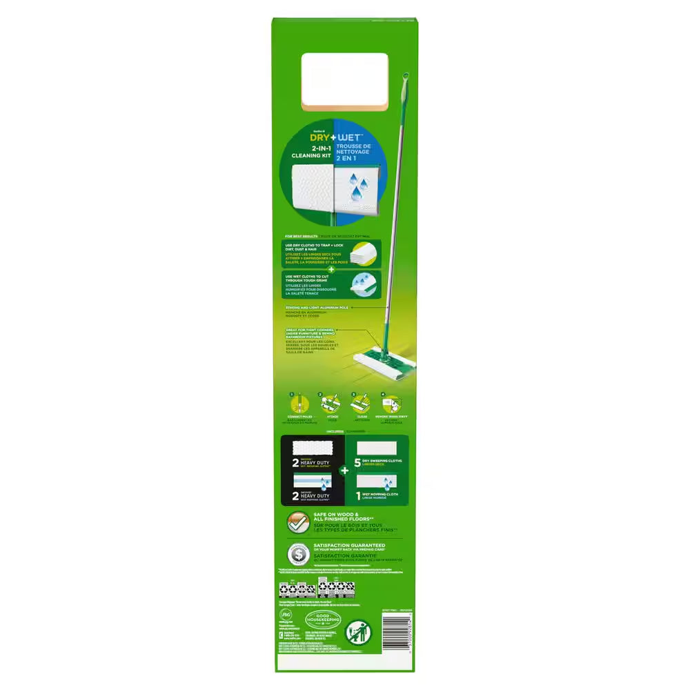 Sweeper 2-In-1 Dry and Wet Multi-Surface Mopping Starter Kit (1-Mop, 10-Refills)
