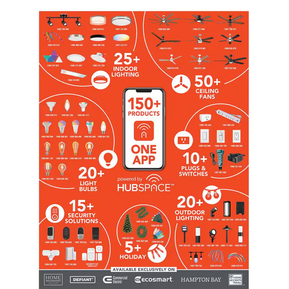 60-Watt Equivalent Smart A19 Color Changing CEC LED Light Bulb with Voice Control (4-Bulb) Powered by Hubspace