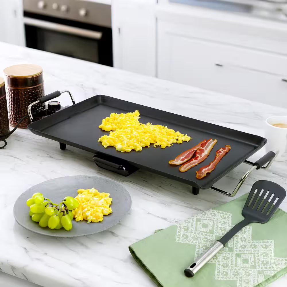 252Sq. In. Black Electric Indoor Grill with Drip Tray and Non-Stick Coating