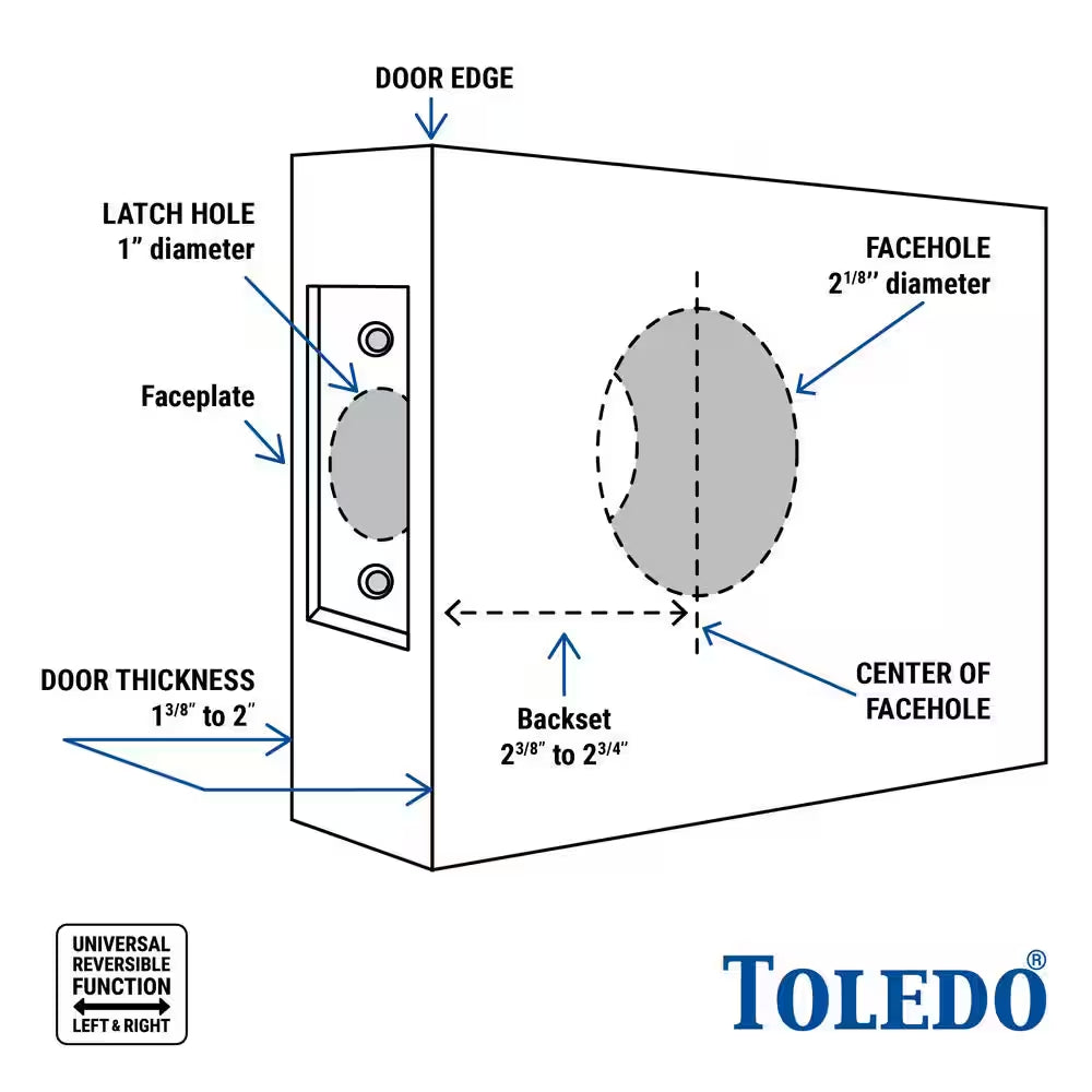Satin Stainless-Steel Double Cylinder Keyed Entry Door Knobset
