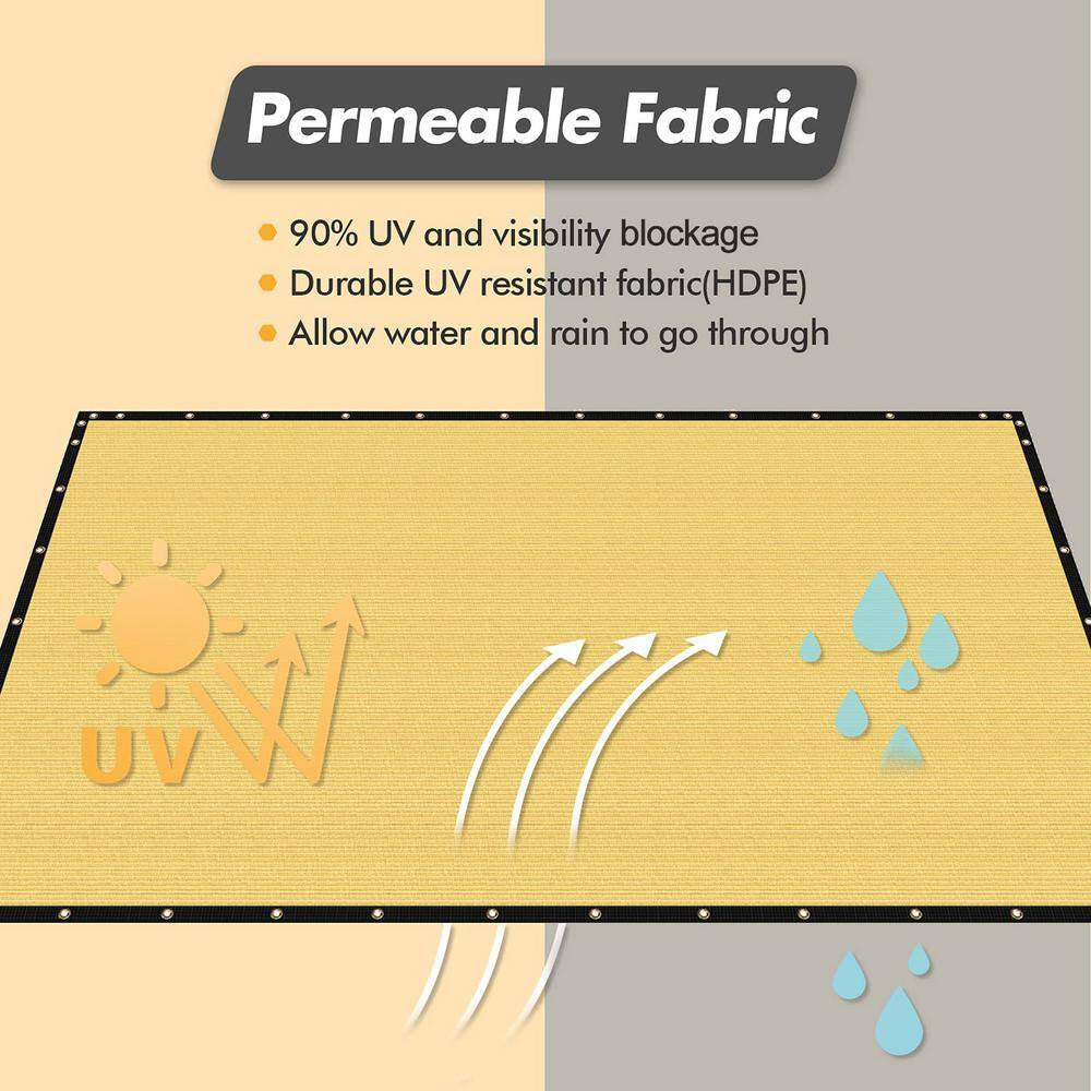 5 Ft. X 50 Ft. Privacy Screen Fence Heavy-Duty Protective Covering Mesh Fencing for Patio Lawn Garden Balcony Sand