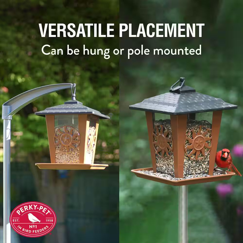 Sun and Star Lantern Rust-Resistant Durable Easy-To-Fill Hanging Bird Feeder - 3.5 Lb. Capacity