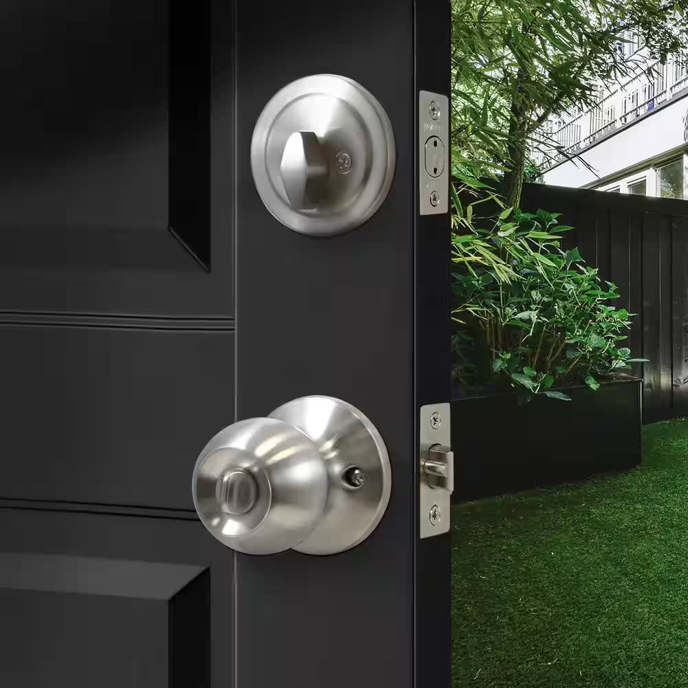 Stainless Steel Entry Door Knob Combo Lock Set with Deadbolt and 6 Keys