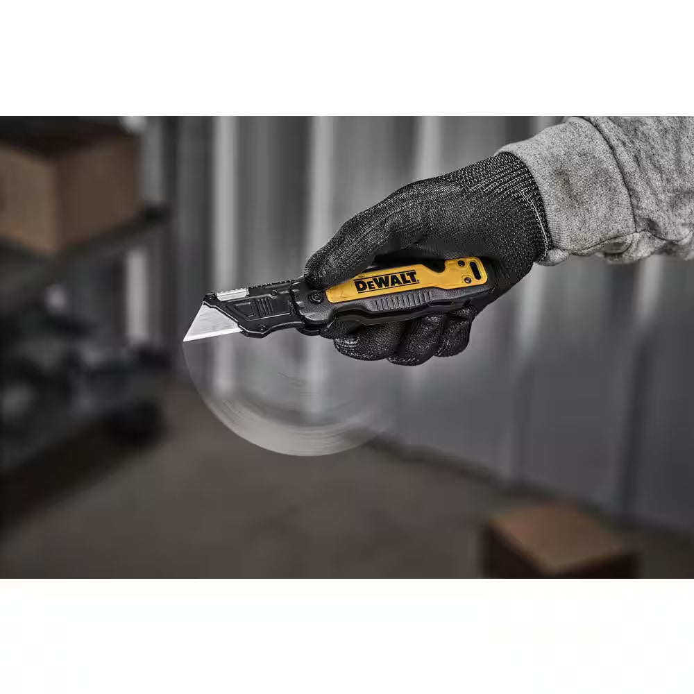 Push and Flip Folding Lock-Back Utility Knife with Blade Storage