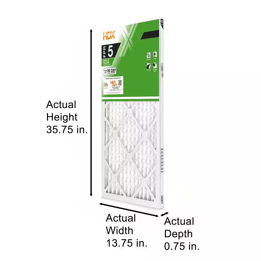 14 In. X 36 In. X 1 In. Standard Pleated Air Filter FPR 5, MERV 8