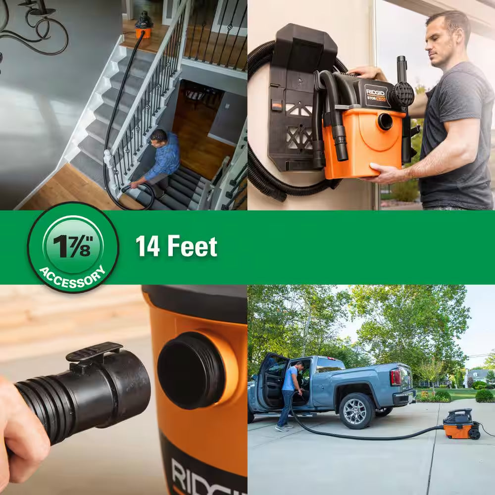 1-7/8 In. X 14 Ft. VT1722 Locking Vacuum Hose Accessory Shop Vacuum Attachment for  Wet Dry Vacs