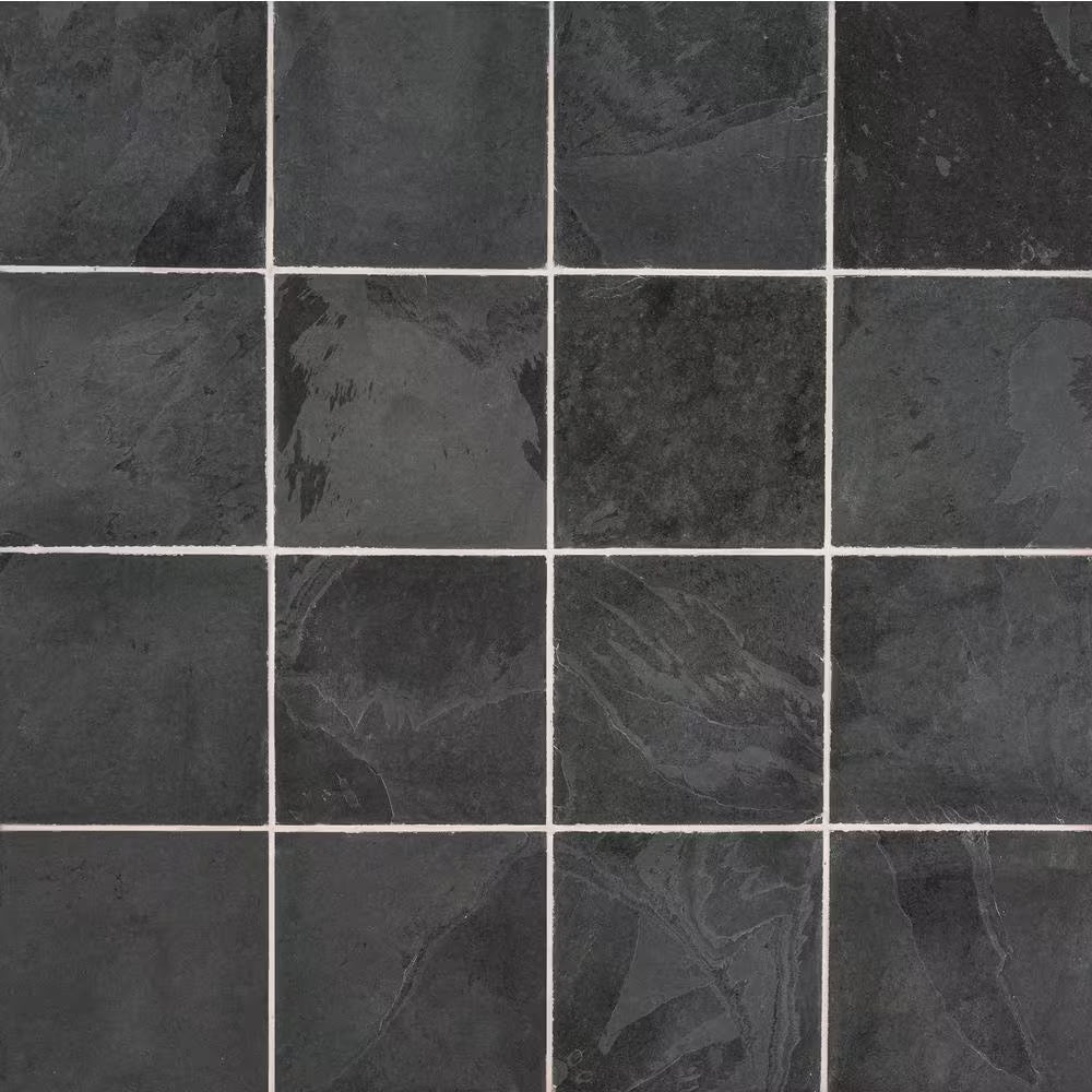 Montauk Black Classic Gauged Slate Tile, 12 In. X 12 In. Floor and Wall (10 Sq. Ft. / Case)