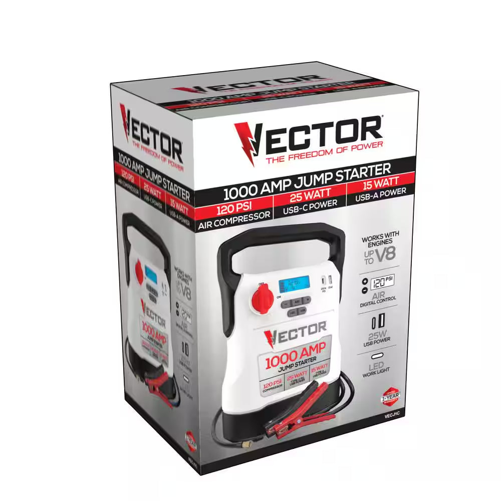 1000 Amp Jump Starter, Compressor, USB Power