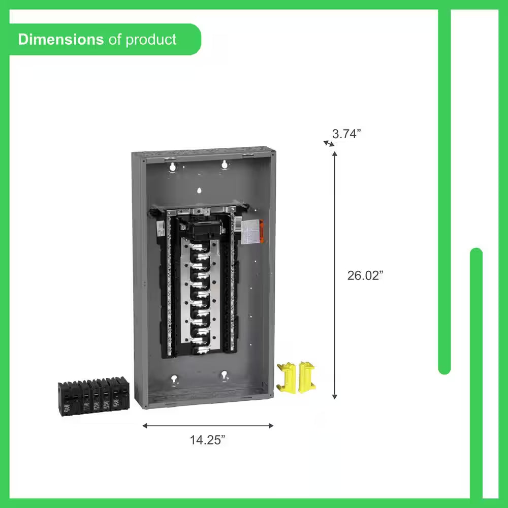 Homeline 100 Amp 24-Space 48-Circuit Indoor Main Breaker Plug-On Neutral Load Center with Cover(Hom2448M100Pcvp)