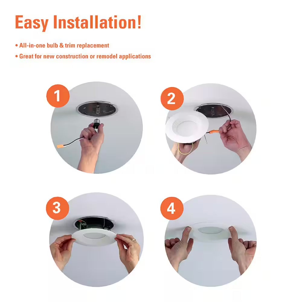 LT 5/6 In. LED Retrofit Module with Baffle Trim Selectable 5CCT 750-Lumens