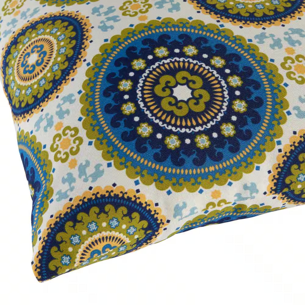 Summer Medallion Lumbar Outdoor Throw Pillow (2-Pack)