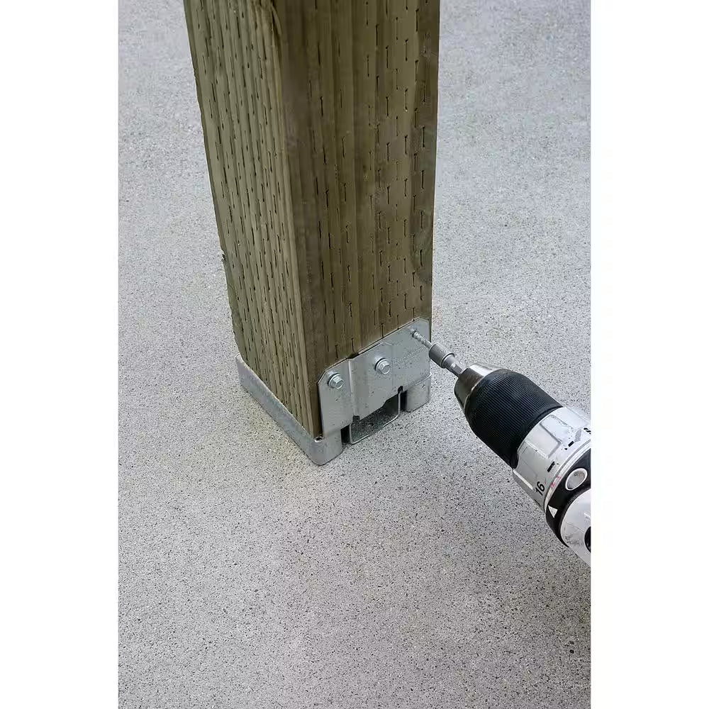 ABA ZMAX Galvanized Adjustable Standoff Post Base for 4X6 Actual Rough Lumber