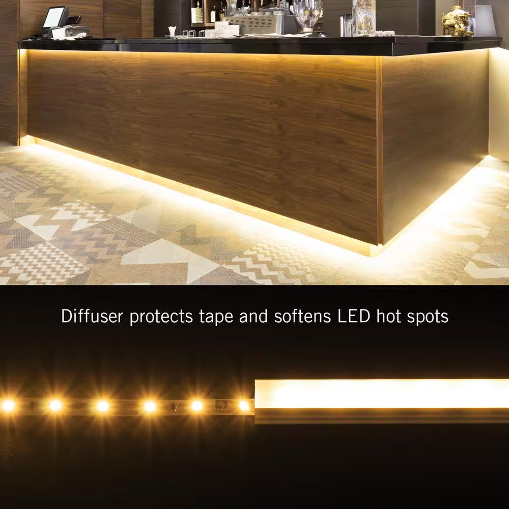 Deep Surface Mount LED Tape Light Channel, Silver (5-Pack)