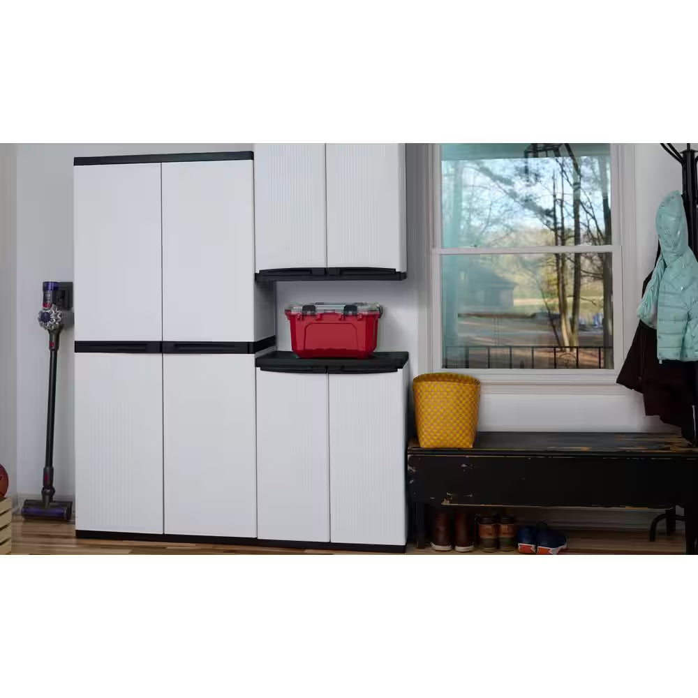 Premium One 35 In. W X 71.7 In. X 18.5 In. D 4-Shelf Resin Freestanding Cabinet in Grey