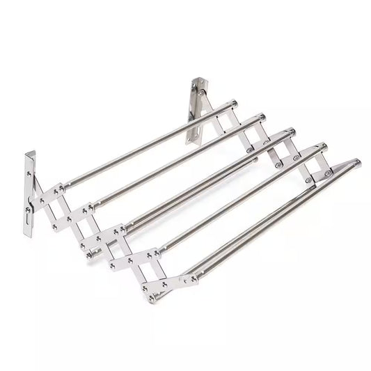 31.5 In. X 5.7 In. Silver Stainless Steel Folding Telescopic Towel Rack Garment Rack