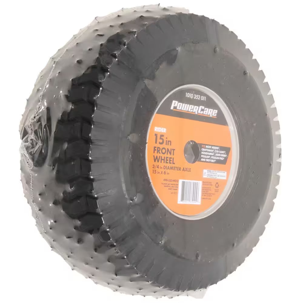 Universal 15 In. X 6 In. Front Wheel Assembly for Lawn Tractors and Zero Turn Mowers