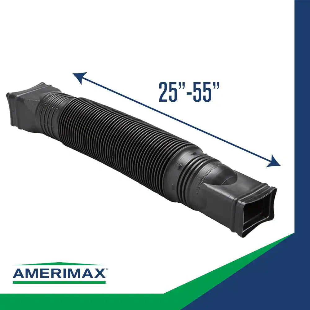 Flex a Spout 55 In. Black Vinyl Downspout Extension