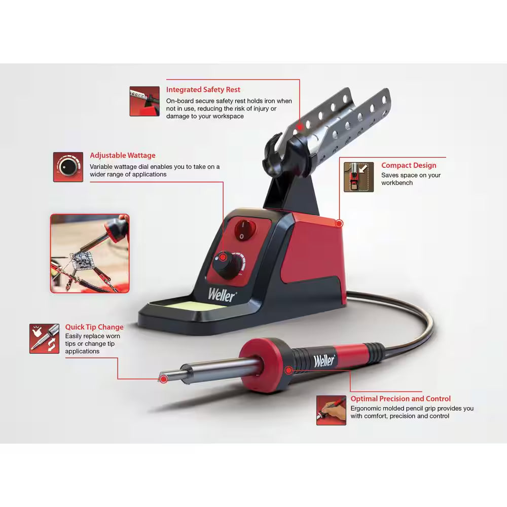 Corded Electric Soldering Station with WLIR60 Precision Iron and Universal Accessory Kit