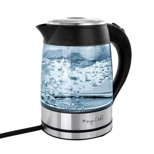 1.8 L Glass and Stainless Steel Electric Tea Kettle