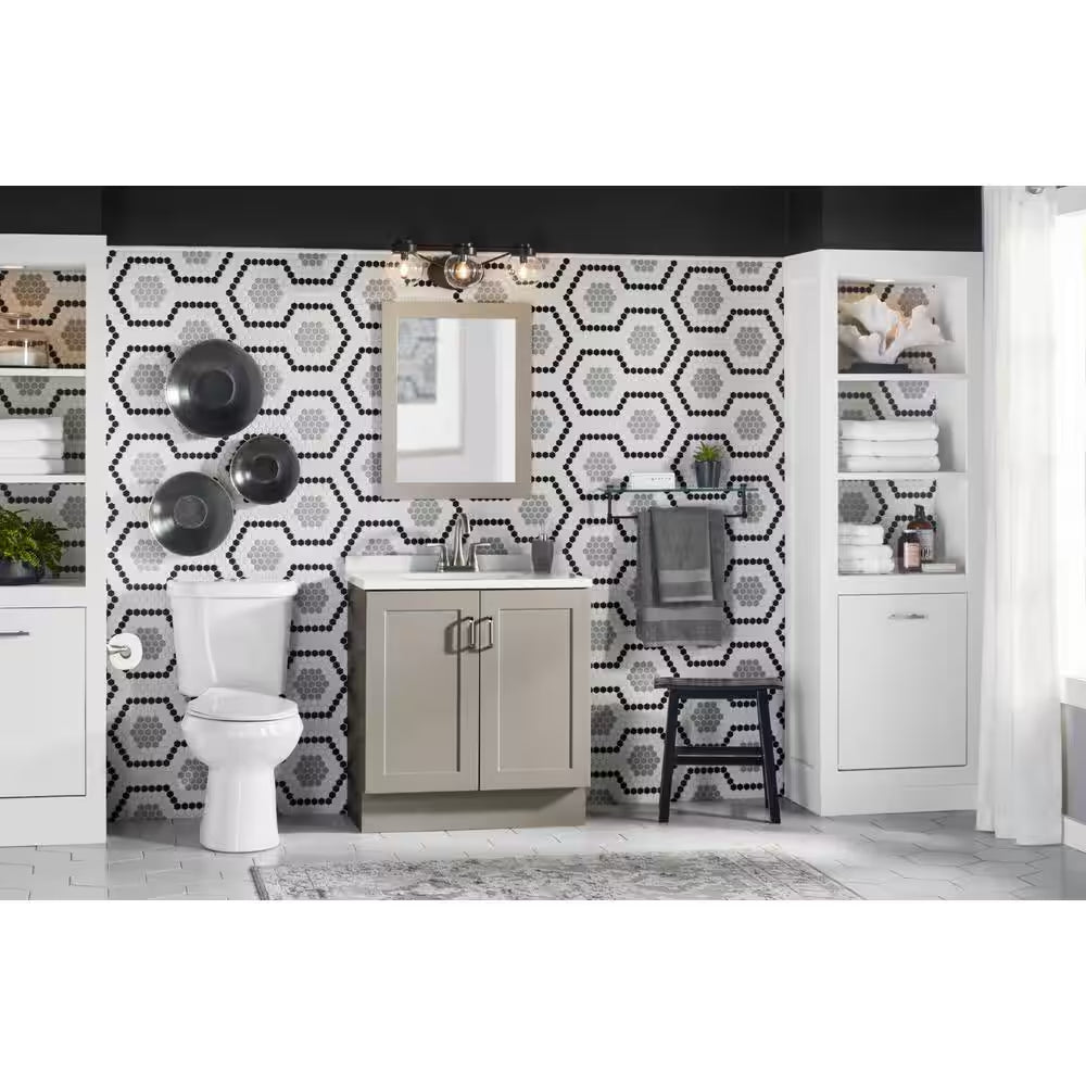 12 Inch Rough in Two-Piece 1.1 GPF/1.6 GPF Dual Flush Elongated Toilet in White Seat Included