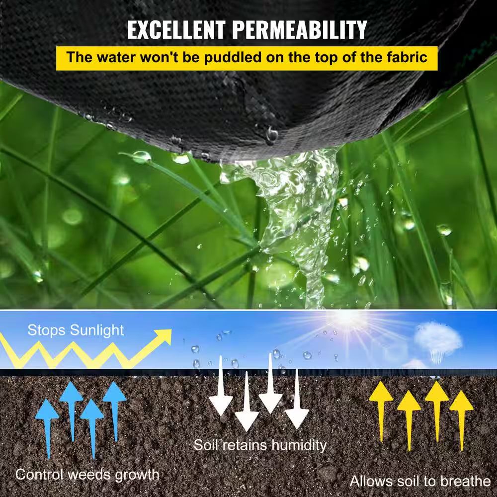 6 Ft. X 300 Ft. Premium Weed Barrier Fabric Heavy-Duty, Weed Barrier Landscape Fabric
