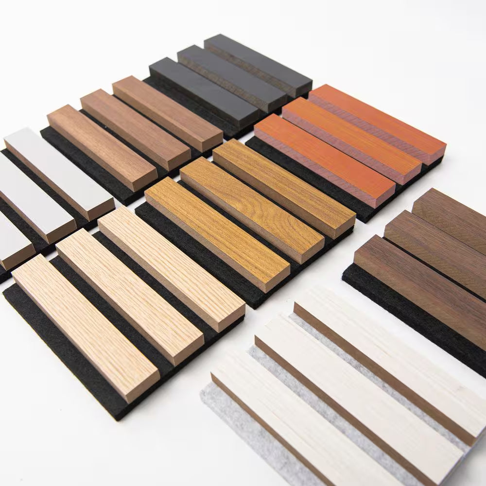 0.83 In. X 5 In. X 4.7 In. 8-Colour Samples, MDF Decorative Wall Paneling,Wood Slat Acoustic Panels for Ceiling and Wall