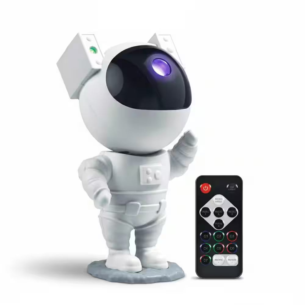 9.25 In. Sound React Multi-Color Integrated T10 1W LED Astronaut Galaxy Night Light