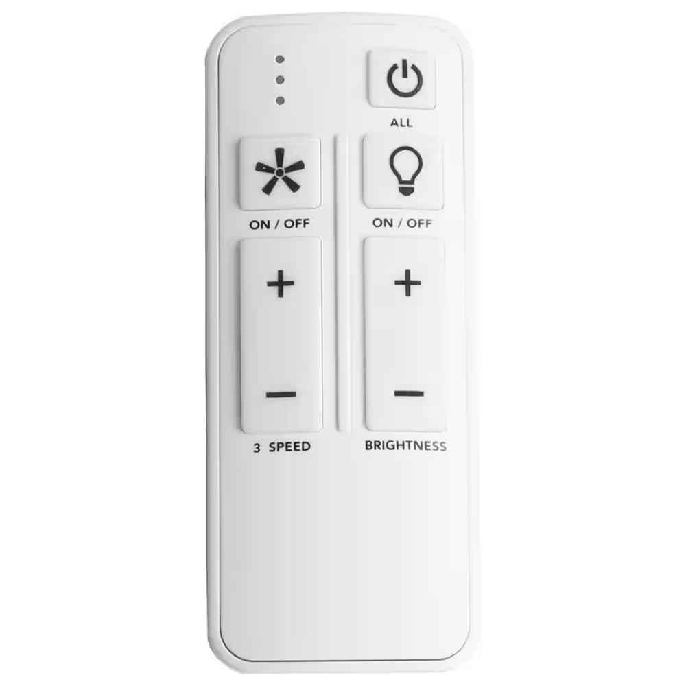White Universal 3-Speed Damp Rated Ceiling Fan Remote Control with Dimmer