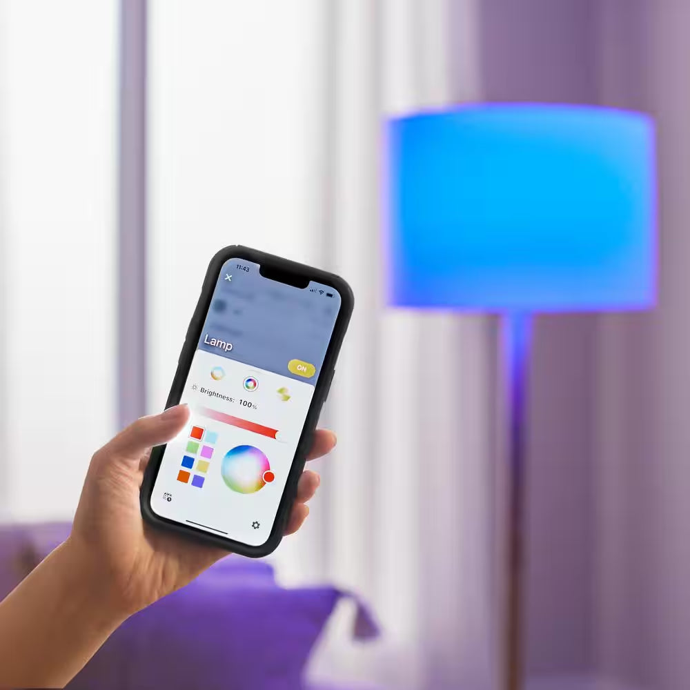 60-Watt Equivalent Smart A19 Color Changing CEC LED Light Bulb with Voice Control (4-Bulb) Powered by Hubspace