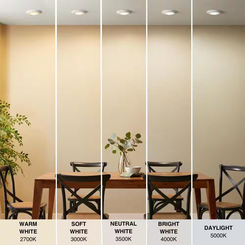 6-Pack 6 In. LED Surface Mount Downlight Flush Mount Disk Light Fixture, 600-900-1100 Lumens, Selectable CCT 2700K-5000K