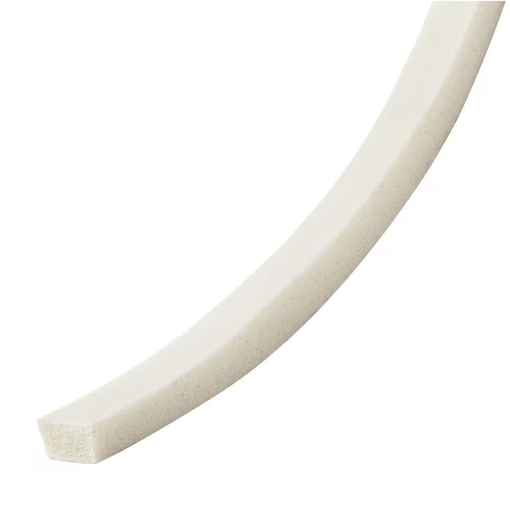 3/8 In. X 3/16 In. X 10 Ft. White High-Density Rubber Foam Weatherstrip Tape