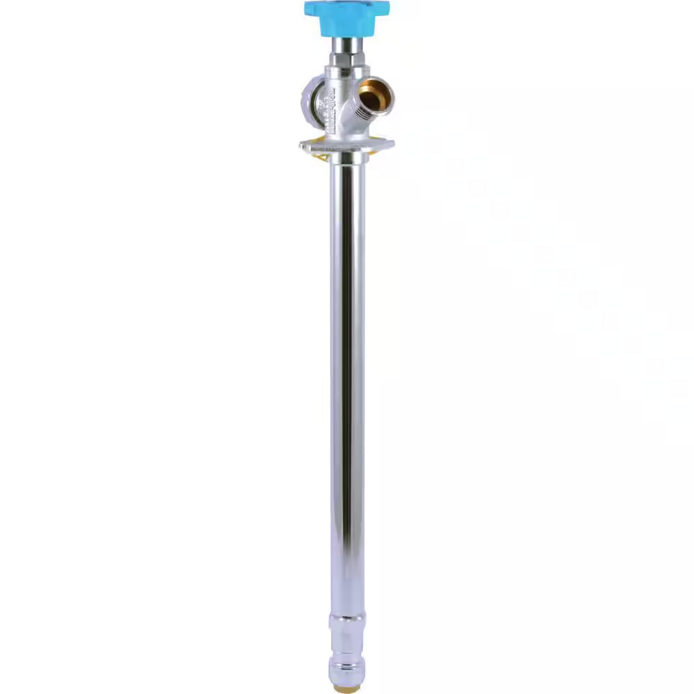 1/2 In. Push-To-Connect X 3/4 In. MHT X 12 In. Brass Anti-Siphon Frost Free Sillcock Valve