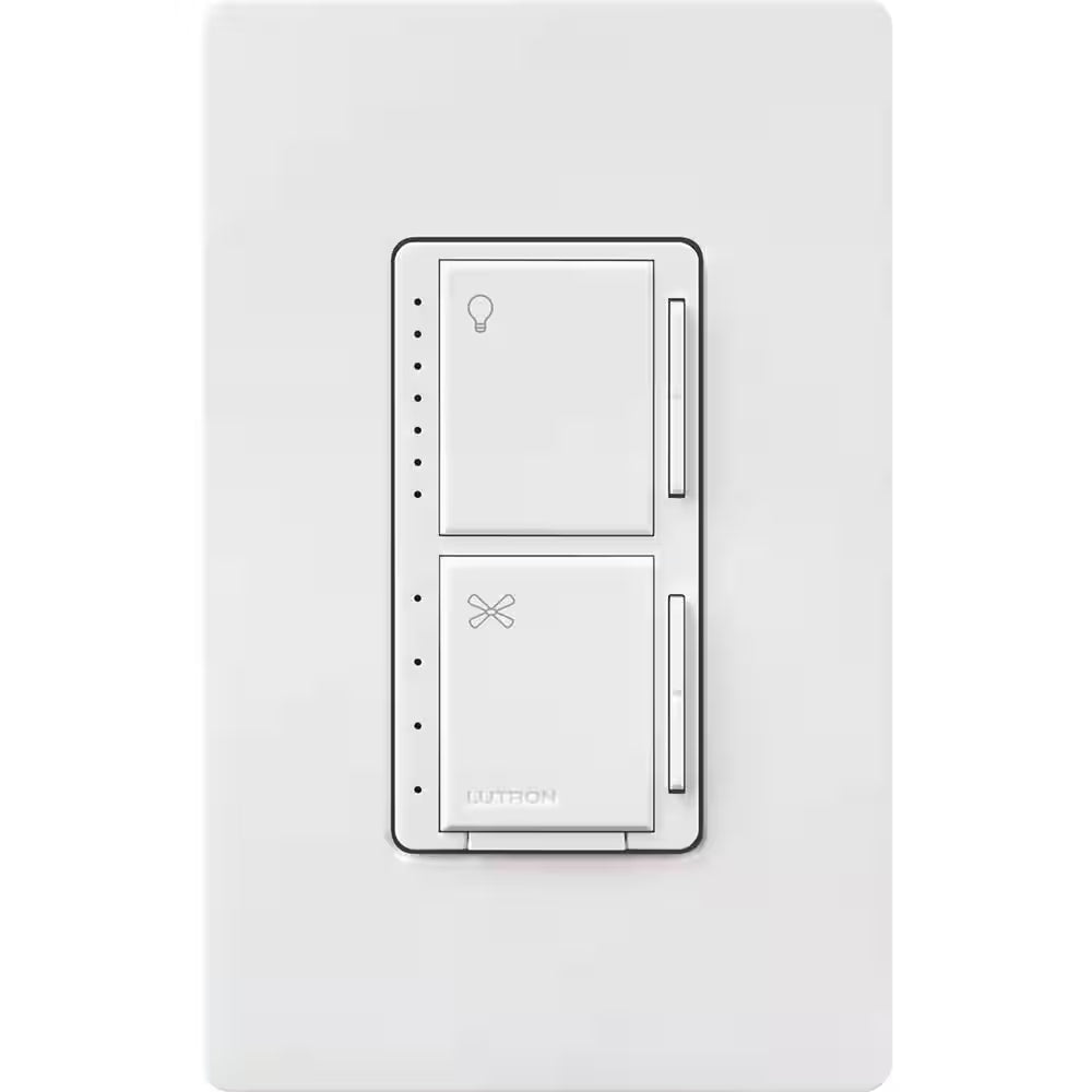 Maestro Fan Control and Light Dimmer for Dimmable LED and Incandescent Bulbs, 75W/Single-Pole, White (MACL-LFQH-WH)