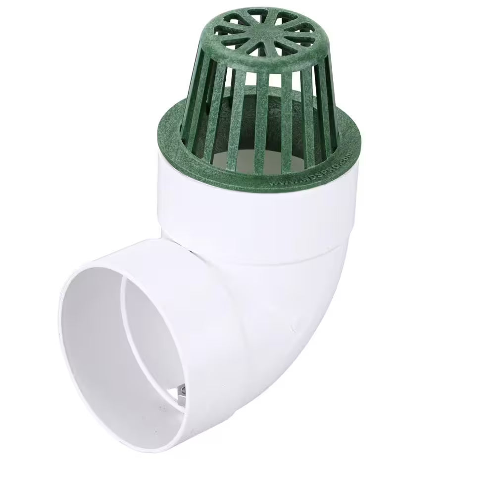 4 In. Plastic round Atrium Drainage Grate in Green