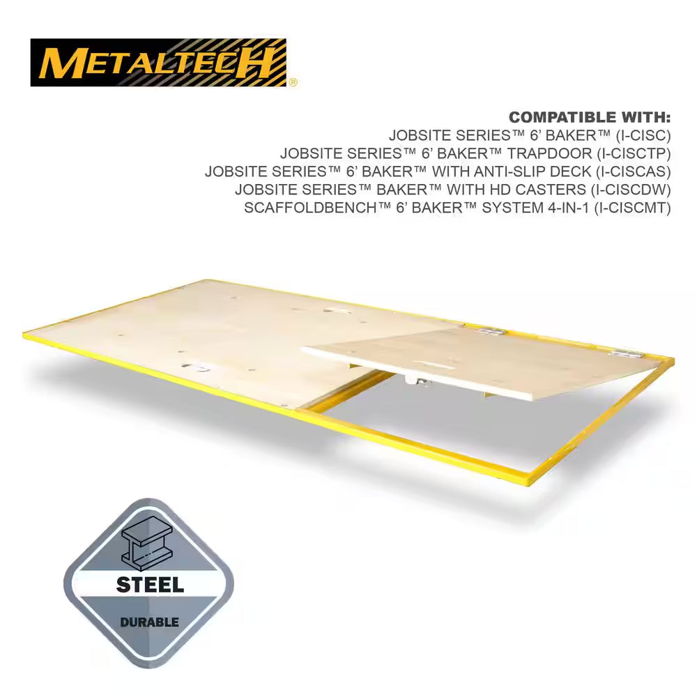 Wood Platform Walk Board with Trap Door for Baker Scaffolding with 1100 Lb. Load Capacity 2.41 X 5.6 X .125 Ft.