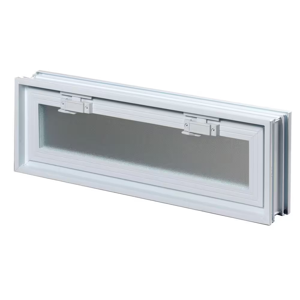 3 In. Thick Series 24 In. X 8 In. X 3 In. Hopper Vent for Glass Block Windows (Actual 23.25 In. X 7.75 In. X 3.12 In.)